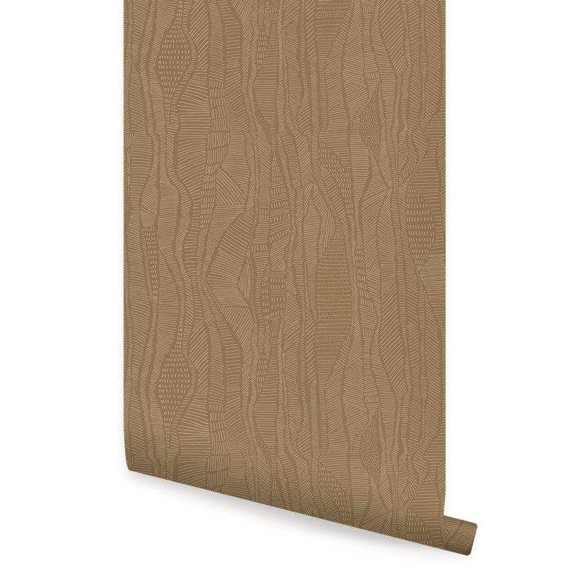 Panneau de papier peint adhésif Alaythia, Taupe, L 2 pi x L 18 pi