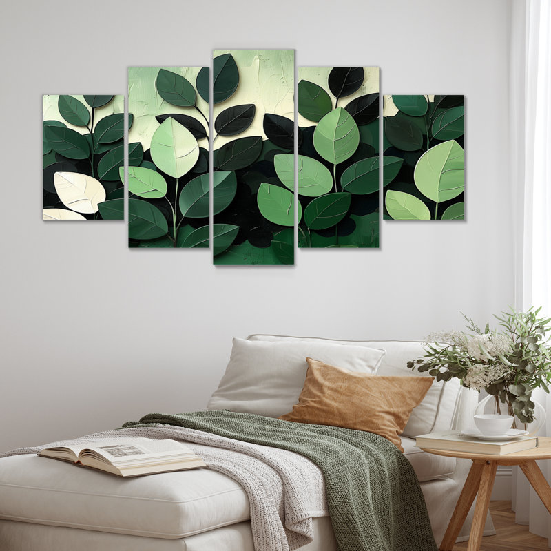 Green Plants Botanical Bliss - Ensemble d'art mural sur toile Plants