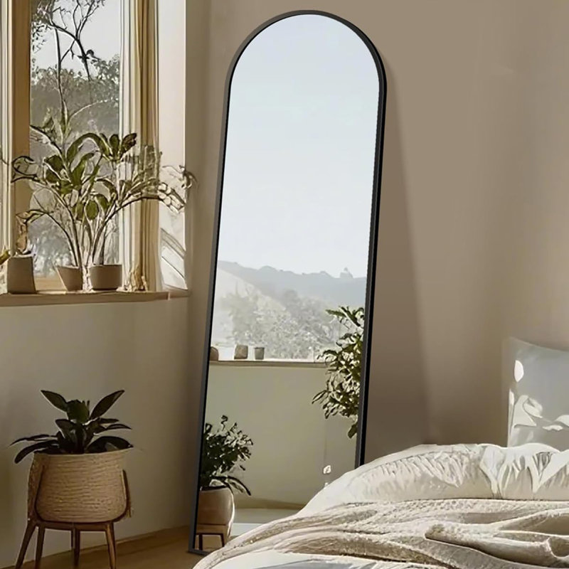 Full Length Mirror Arched Standing Floor Mirror with a Frame