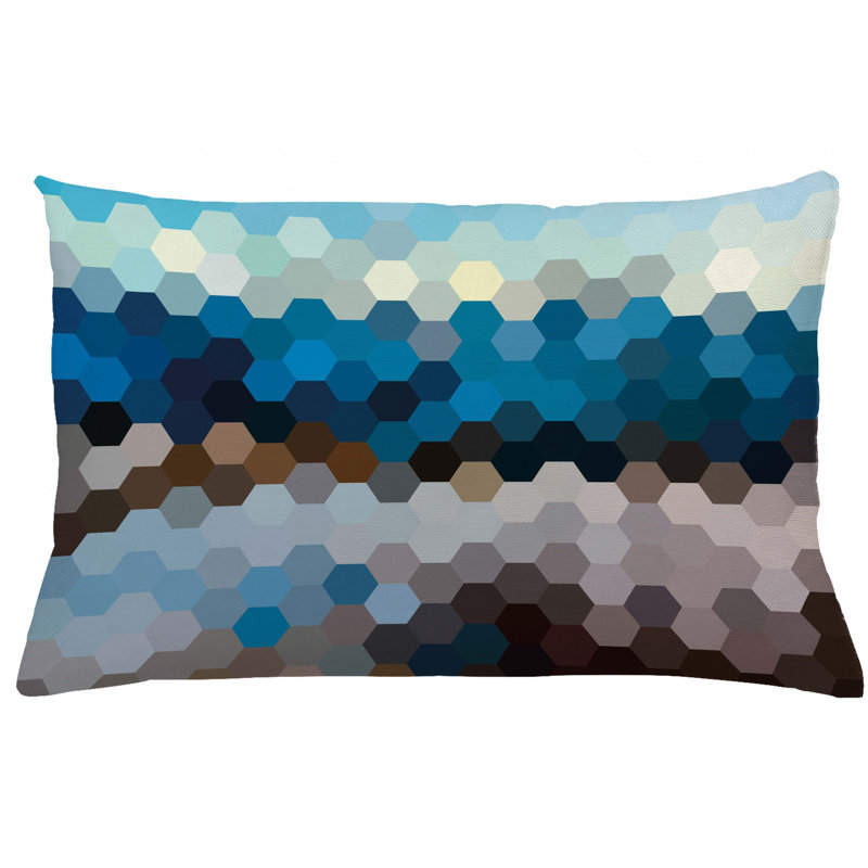 Housse de coussin lombaire géométrique intérieur/extérieur, 16 po x 26 po