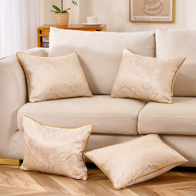 Abstract Throw Pillow, Cream, Pillow Cover Only - No Insert