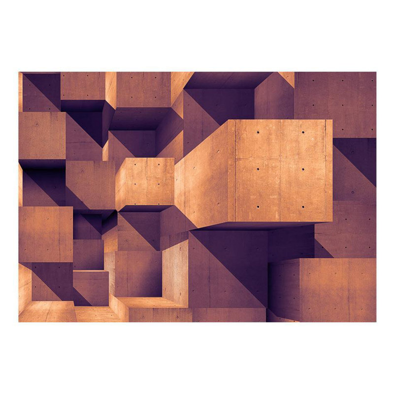 3D Illusion Wallpaper Wall Mural - Sunset Over The Concrete City, 9.17' L x  157" W