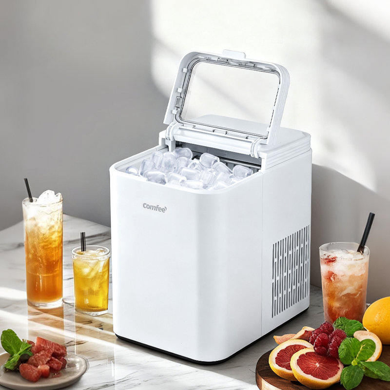 Comfee 26.46 Lb. Daily Production Cube Ice Portable Ice Maker, White