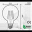 Retro Vintage LED Dimmable Globe Edison Style Filament Bulb Smoked Gold Glass E27 Edison Screw