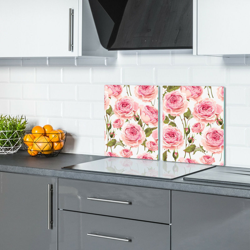 Marez Orginal Painted Roses Plants Flowers Chopping Board, 30cm L x 52cm W