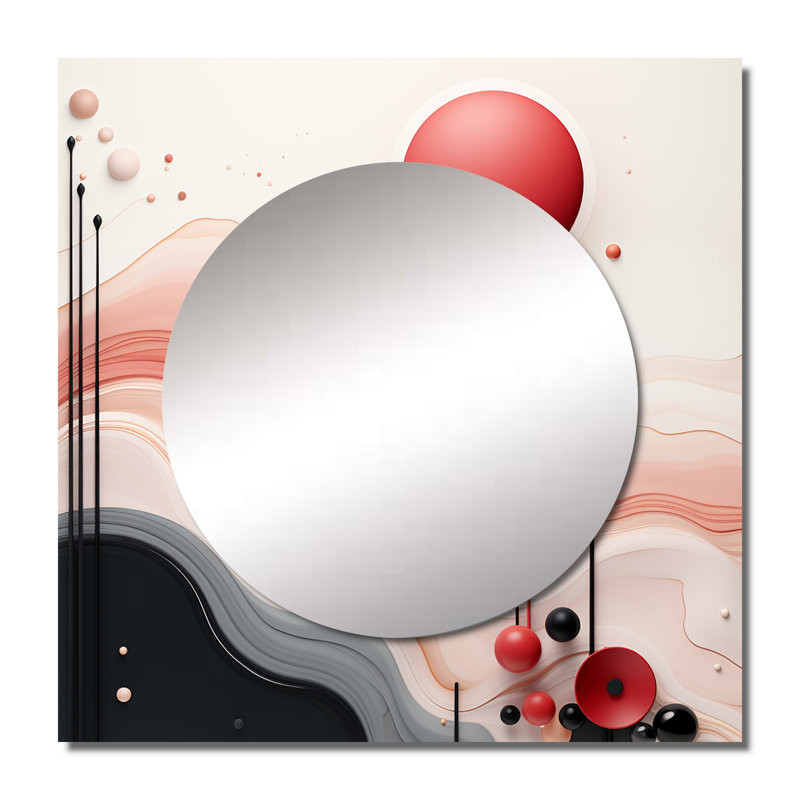 Minsa - Miroir géométrique mural moderne pour salle de bain, 23 po x 23 po