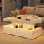Pedestal Coffee Table with Storage-1961041833