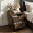 15.75”mid-century Modern Walnut Nightstand, 2 Drawers, Solid Wood Legs, 2-pack
