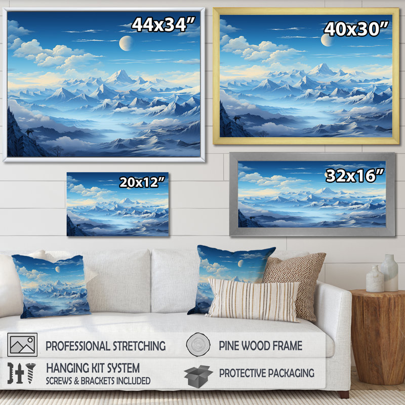 Alpine Mountain Serenity I sur impression sur toile, Cadre naturel flottant, H 16 po x l 32 po x P 1 po