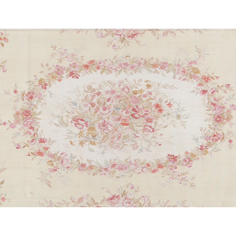Hand-Knotted High-Quality Beige and Green Area Rug