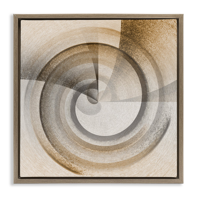 «Spinning Centric Circle», art mural sur toile flottante par Noah Bay, Cadre flottant orme Montalcino, H 18 po x l 18 po