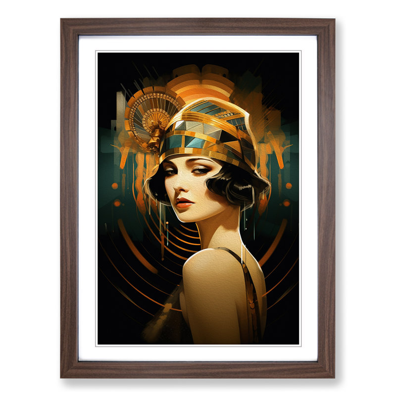 Single Picture Frame Print on Wood, 46cm H x 34cm W, Walnut Framed
