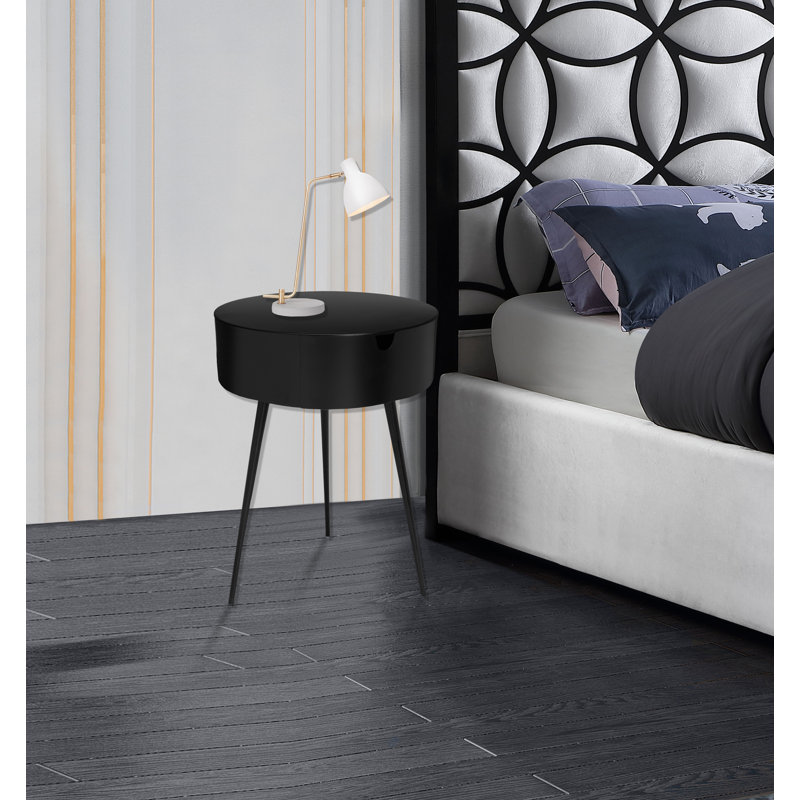 Bali 1 Drawer Nightstand, Black
