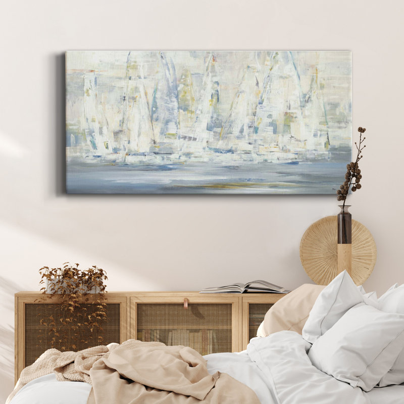 Regatta Time - Toile tendue avec châssis de qualité supérieure - prête à être accrochée - impression