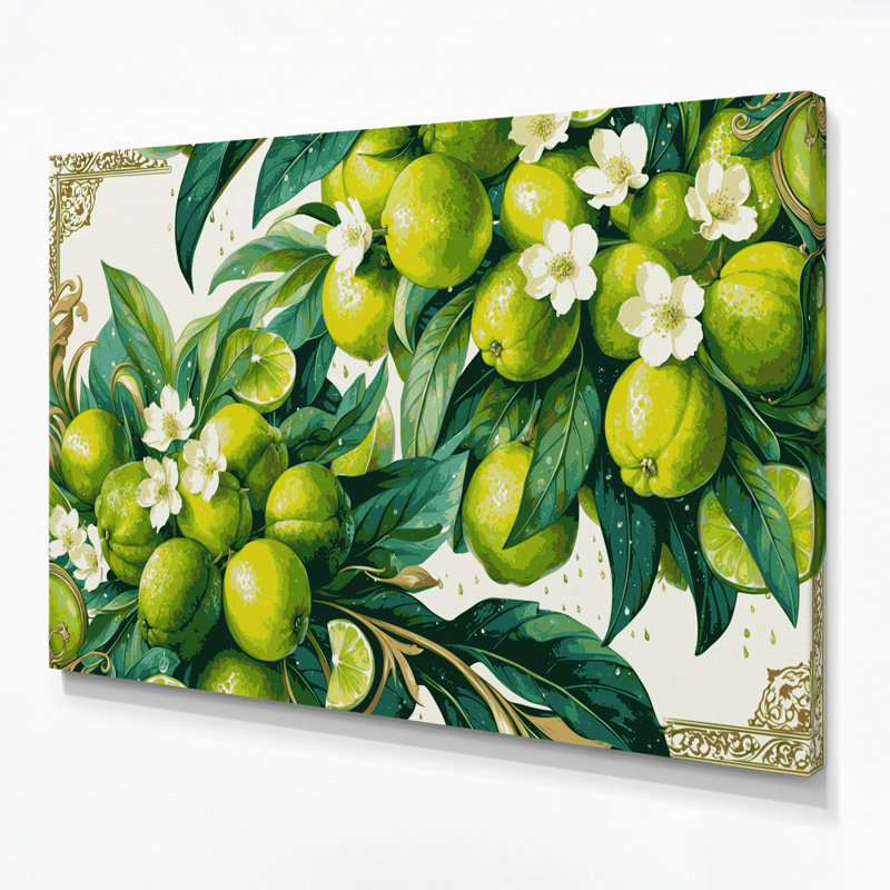 Art mural sur toile vert fruitier, H 16 po x l 20 po