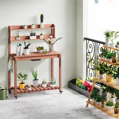 Nand Cedar Wood Potting Bench
