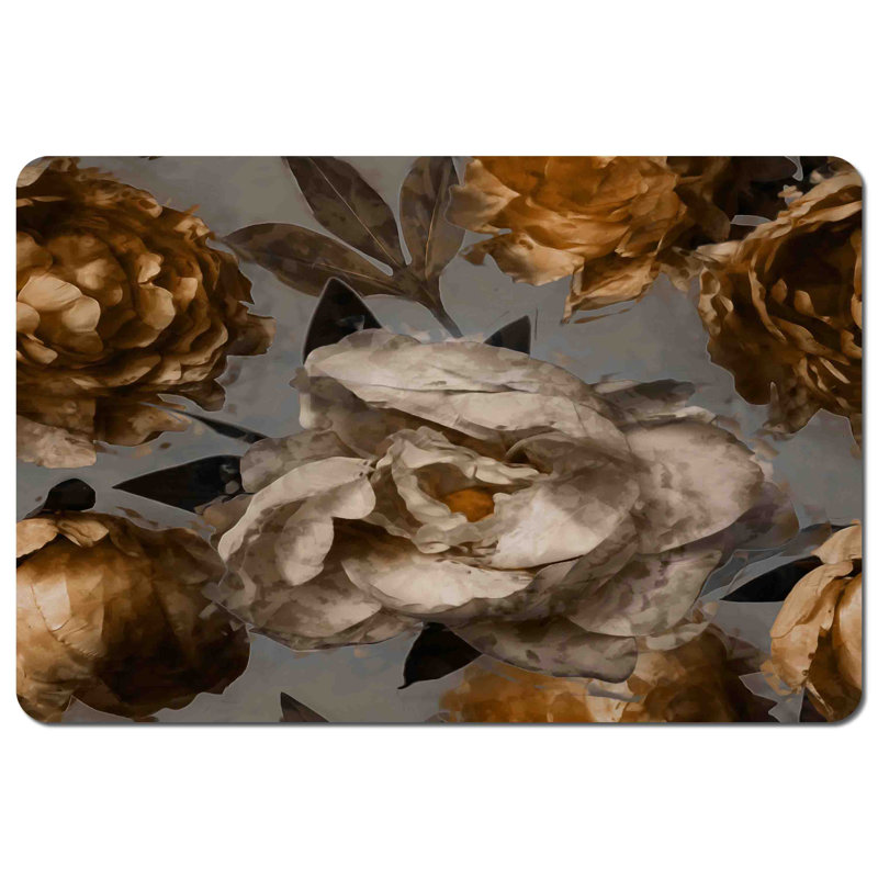 Callanan Polyester, Wood Floral Rectangle Placemat