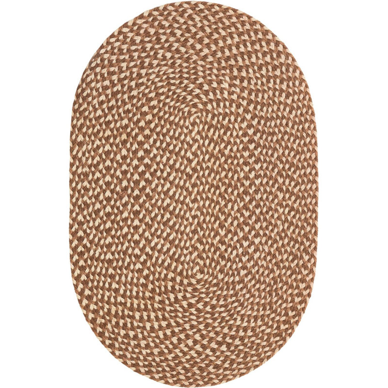 Contemporary Natura Knot Area Rug Light Brown Color, Oval 2' x 3'1"