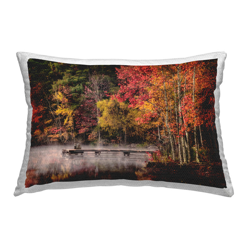 Coussin décoratif d'automne à imprimé paysage d'automne par Andy Amos