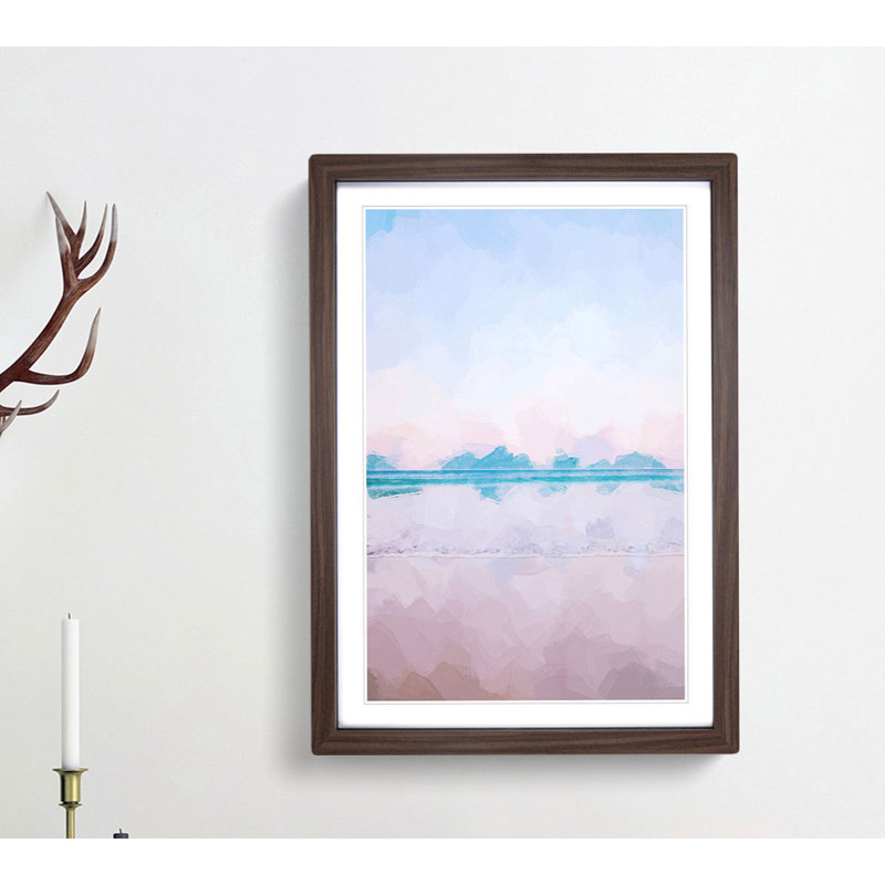Luz Beach in Portugal in Abstract - Picture Frame Graphic Art Print, 91cm H x 60cm W x 2cm D, Walnut