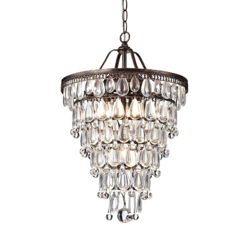 House of Hampton® Victoire 4 - Light Dimmable Tiered Chandelier ...