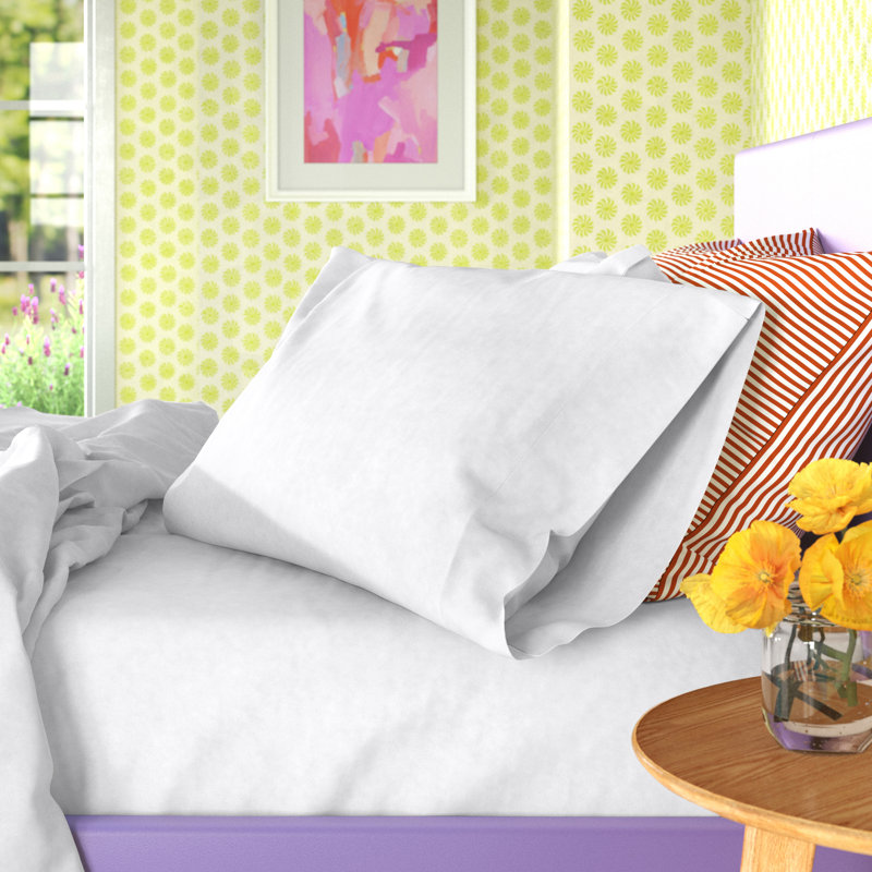 Ensemble de draps 100% coton 500 fils, Blanc, Grand
