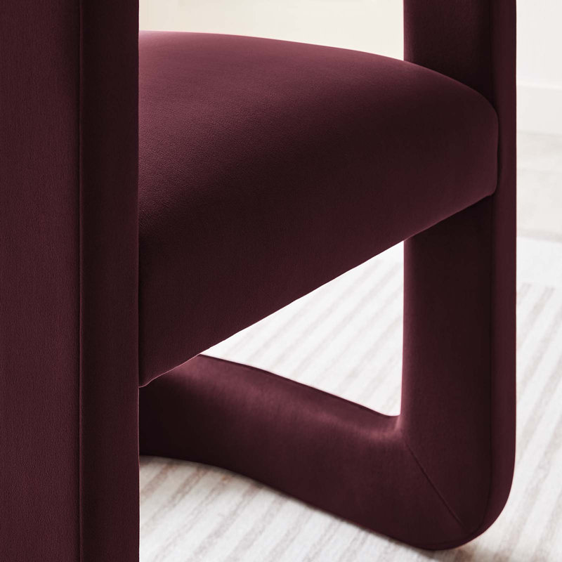 Winslow 23.4'' W Velvet Armchair, Mulberry Velvet