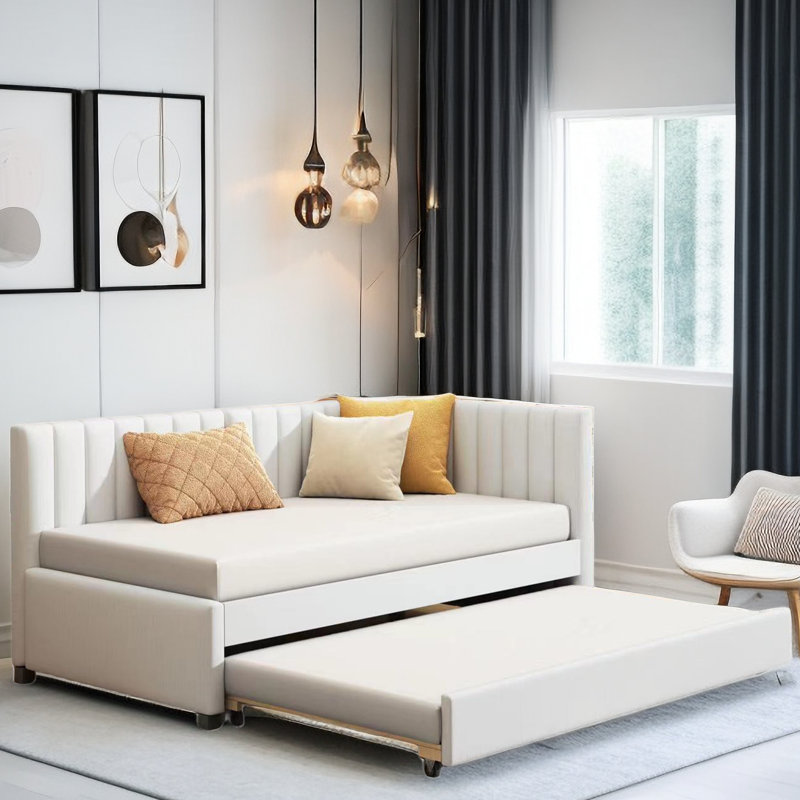 Vusala Upholstered Daybed, Beige