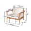 Chaise d'appoint rembourrée en bois massif de style Mid-Century