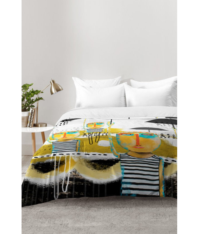 Robin Faye Gates Modern & Contemporary Polyester Abstract Comforter, Twin XL Comforter + 1 Standard Sham