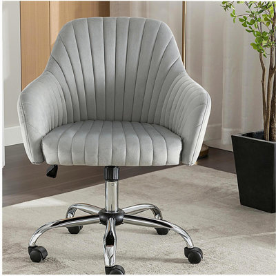 Chaise d'appoint Chaise de loisir moderne avec hauteur de velours réglable et roulettes réglables (LIGHTGRAY)