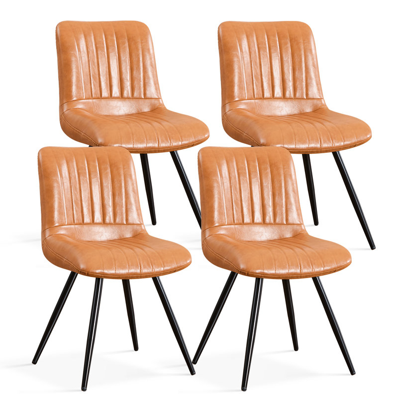 Chaise rembourrée en similicuir, Terre, 6