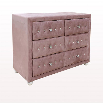 Commode en tissu rose de style moderne