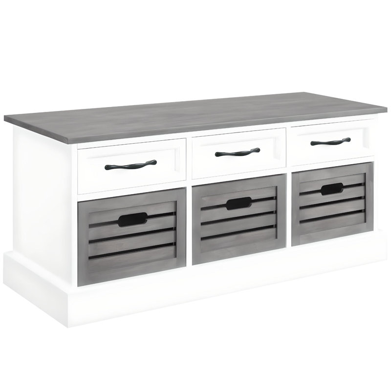 Jinane Storage Bench, Weathered Gray