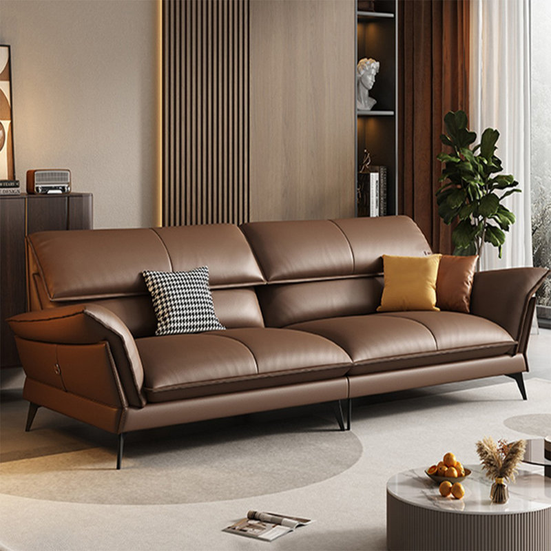 Coussin de canapé modulaire en cuir véritable Coffee, Café