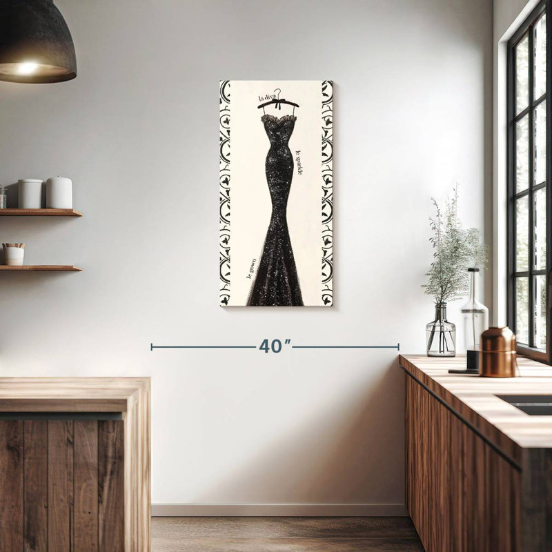Couture Noir Original I, H 36 po x l 18 po