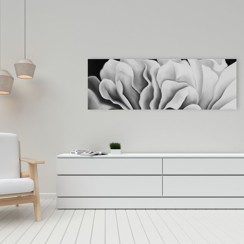 «Beautiful Black and White Flower», art mural botanique
