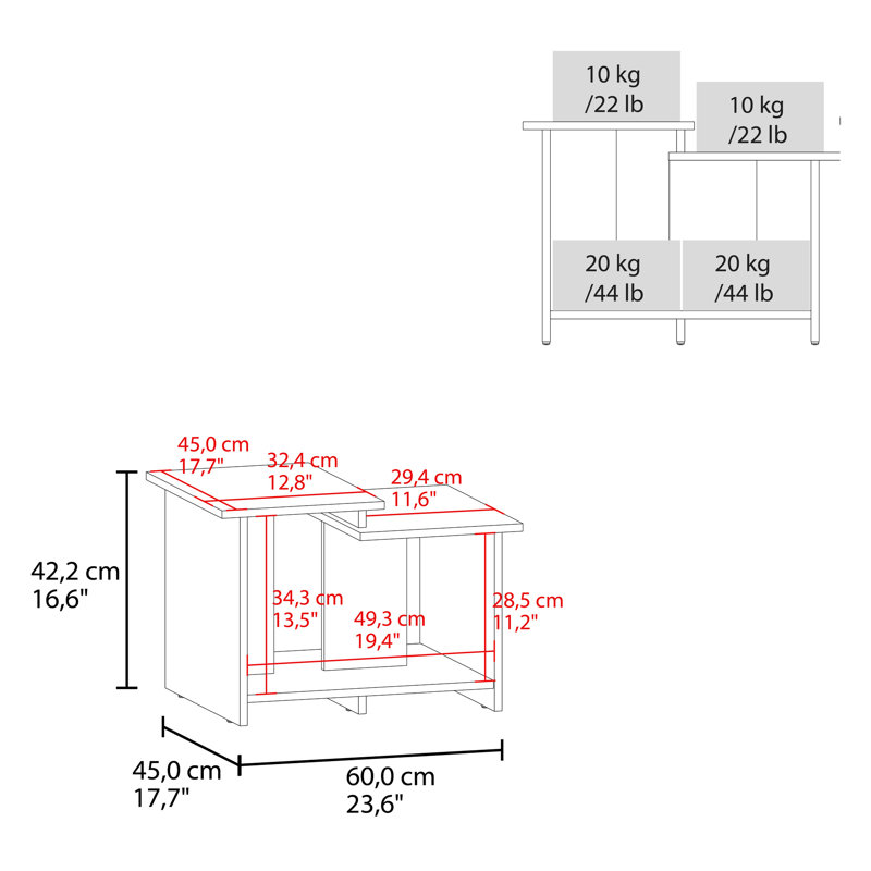 Modern Rectangular Coffee Table With Open Shelf, Stylish For Home Design Use, White