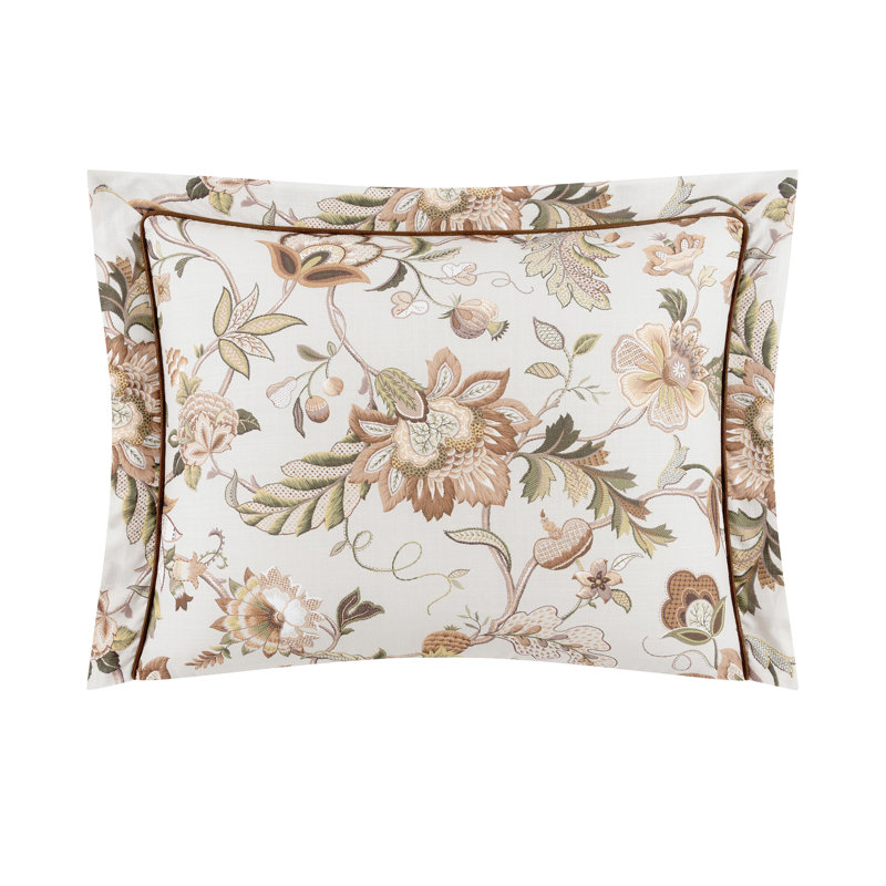 King Gray Cotton Reversible Floral Comforter Set