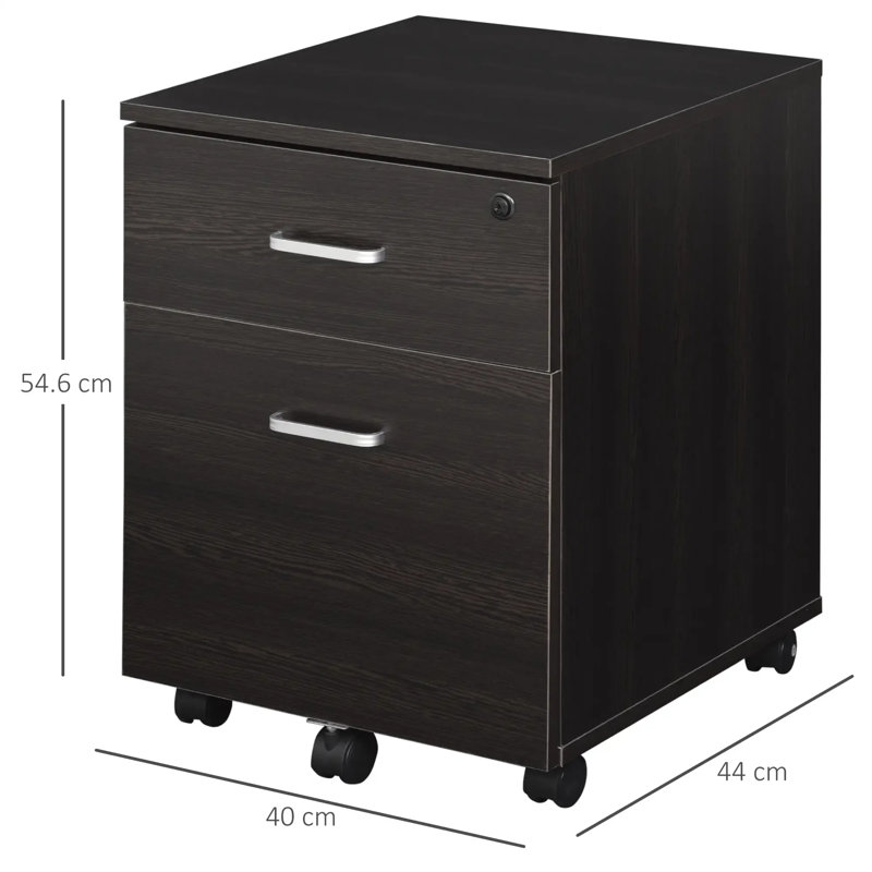 40cm Wide 2 -Drawer File Cabinet, Black