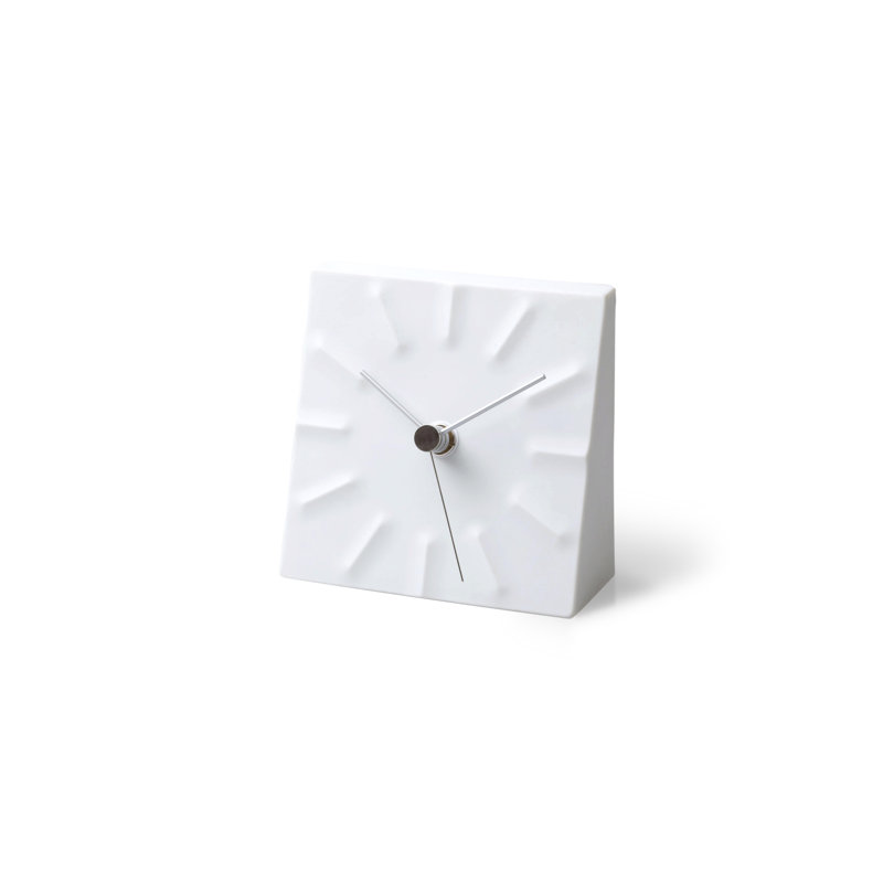 Porcelain Tabletop Clock in White