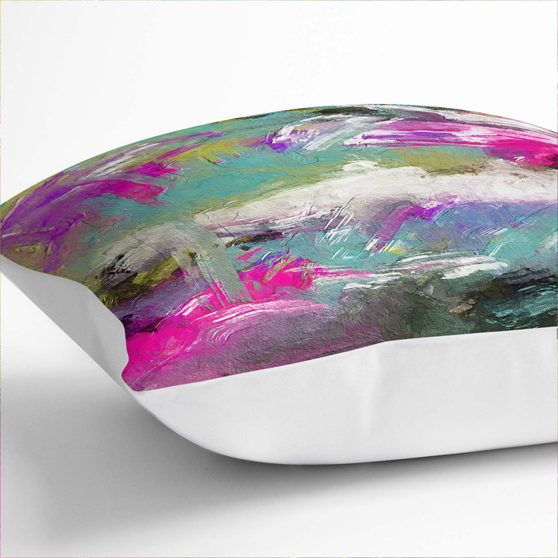 Abstract Square Throw Cushion, 55 x 55 cm, White