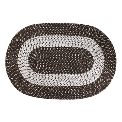 Tapis ovale tressé abstrait