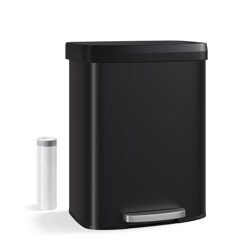 Stainless Steel Kitchen Trash Can, Black