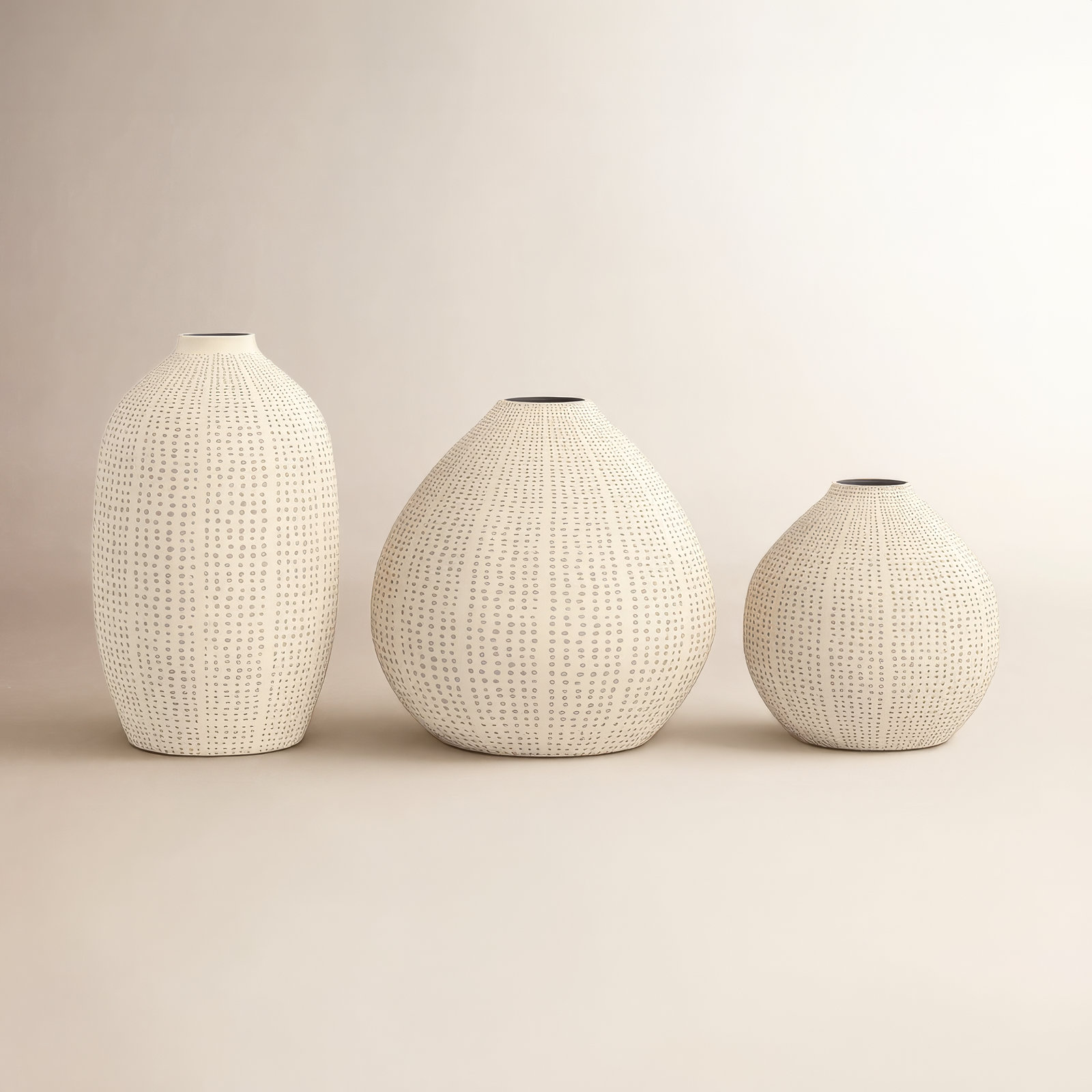 Ilma Stoneware Table Vase, Beige