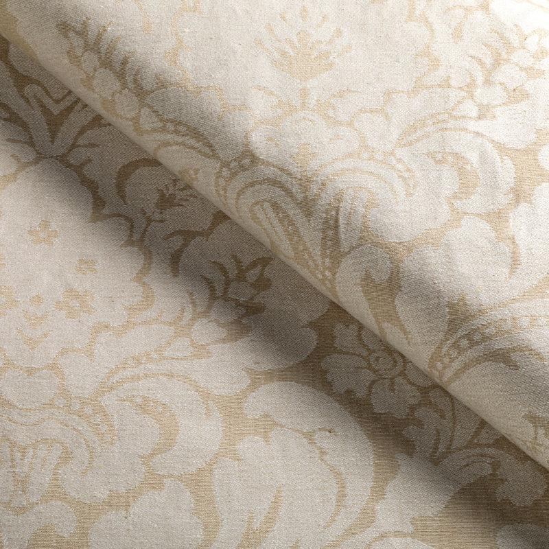 Acanthus Damask Fabric, Pearl
