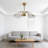 6-Light 29.5" Modern Linear Sputnik Chandelier