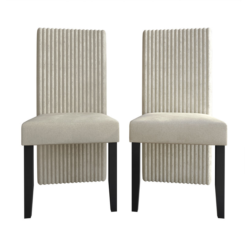 Black Wooden Dining Chair With Velvet Cover, Cream