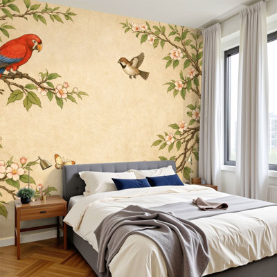 Papier peint adhésif auto-adhésif moderne pour la chambre à coucher Peel and Stick L 96 po x l 69 po