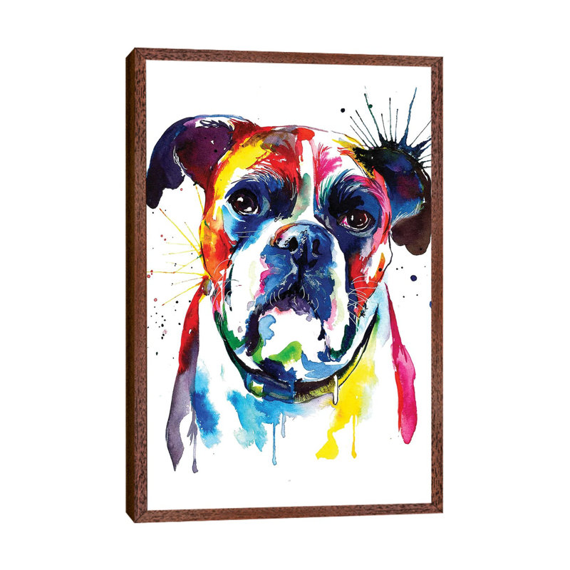 Boxer by Weekday Best - Painting on Canvas, 66.04 cm H x 45.72 cm W, Classic Brown Wood Framed